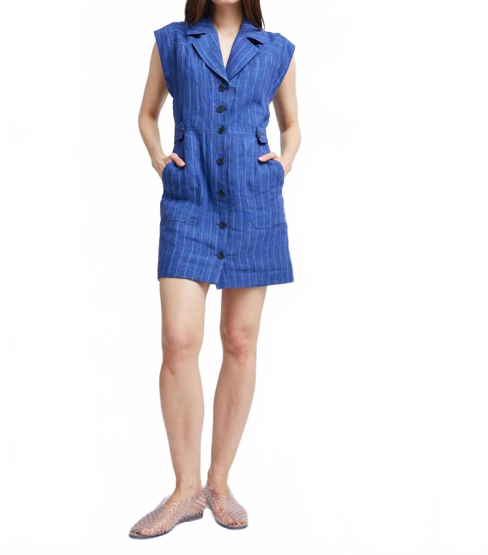 NEW SELF CONTRAST aliany mini dress in blue stripes